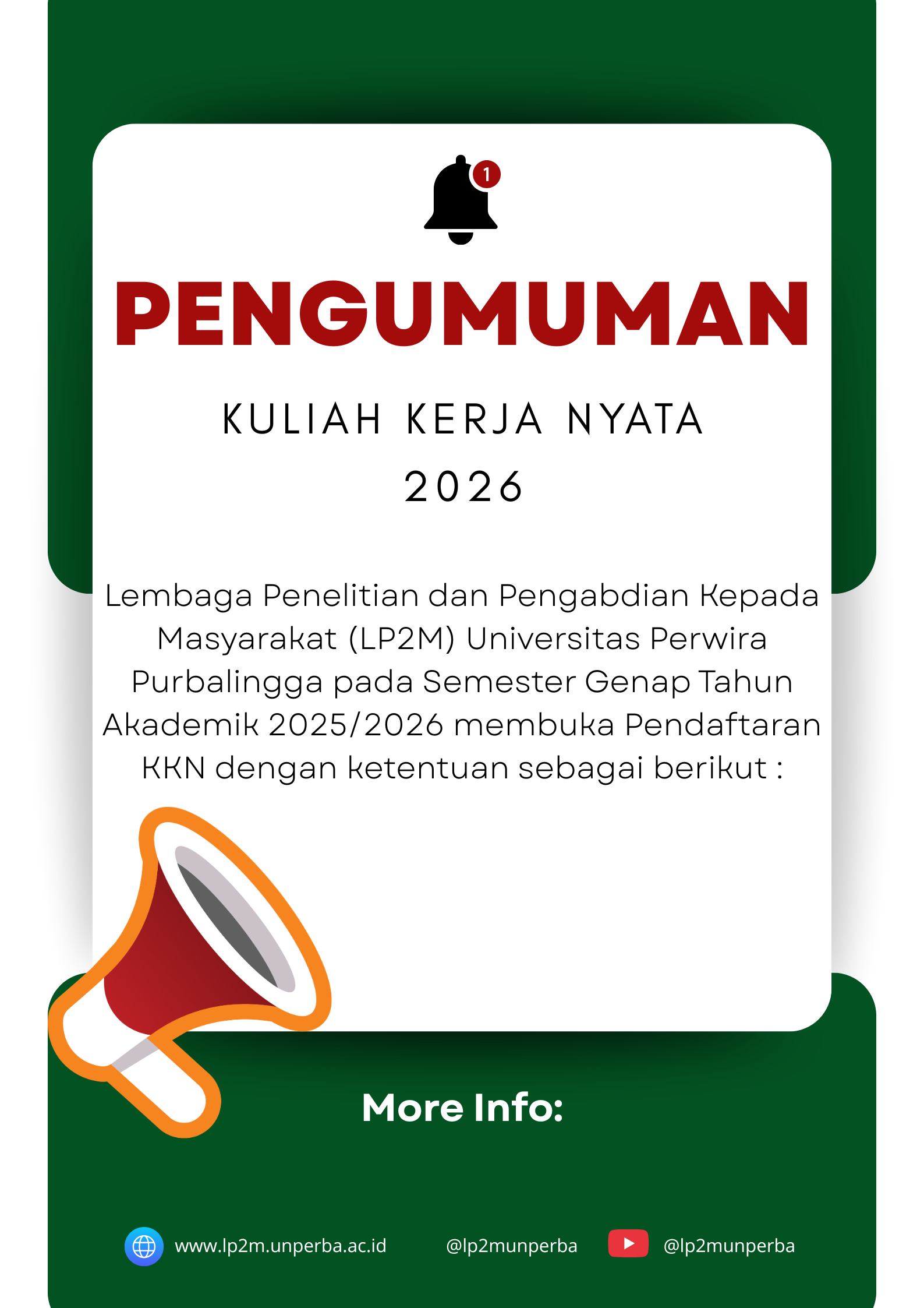 PENDAFTARAN PESERTA KULIAH KERJA NYATA TAHUN AKADEMIK 2025/2026